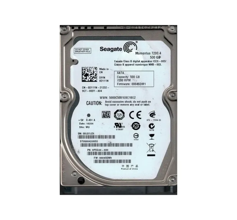 9PSG44-033 - Seagate 500GB 7200RPM SATA 3Gb/s 2.5-inch Hard Drive