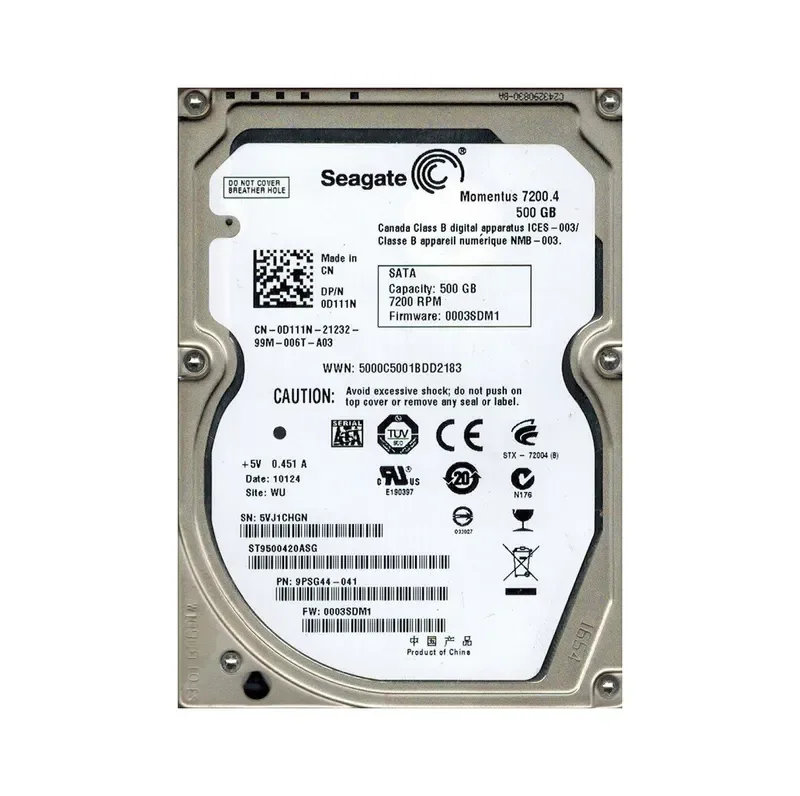 9PSG44-041 - Seagate 500GB 7200RPM SATA 3Gb/s 2.5-inch Hard Drive