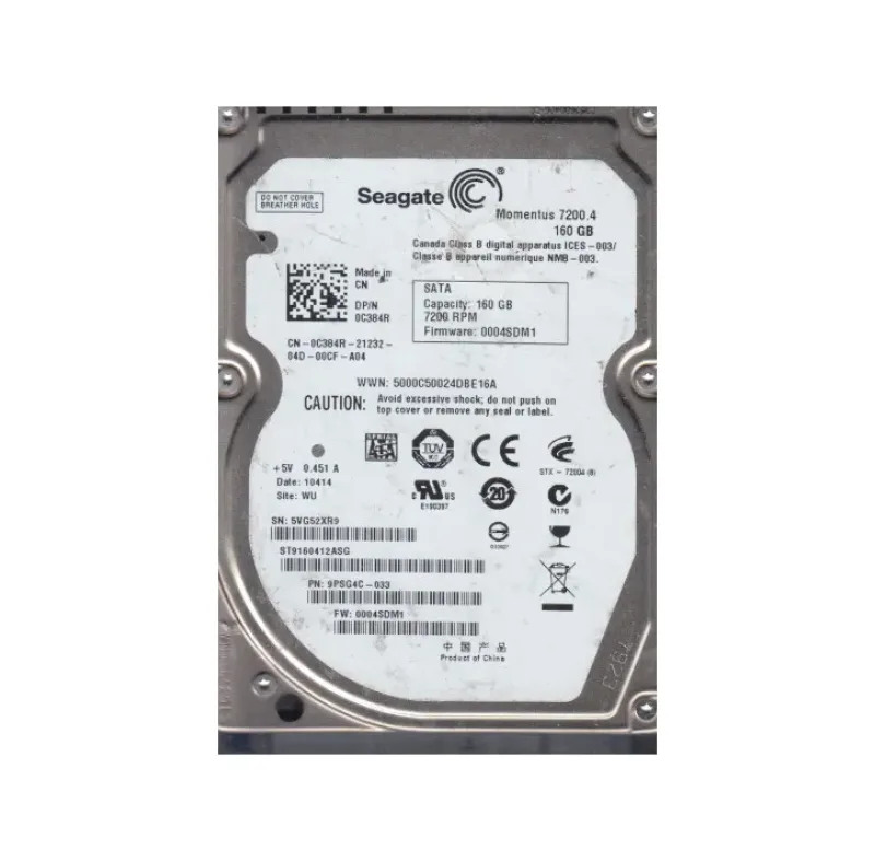 9PSG4C-033 - Seagate Momentus 7200.4 160GB 7200RPM SATA 3Gb/s 16MB Cache 2.5-inch Hard Drive