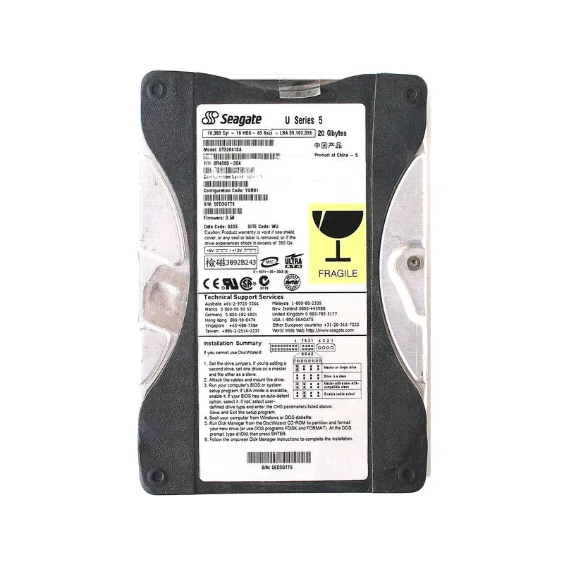 9R4003-304 - Seagate U5 20GB 5400RPM ATA-100 512KB Cache 3.5-inch Hard Drive