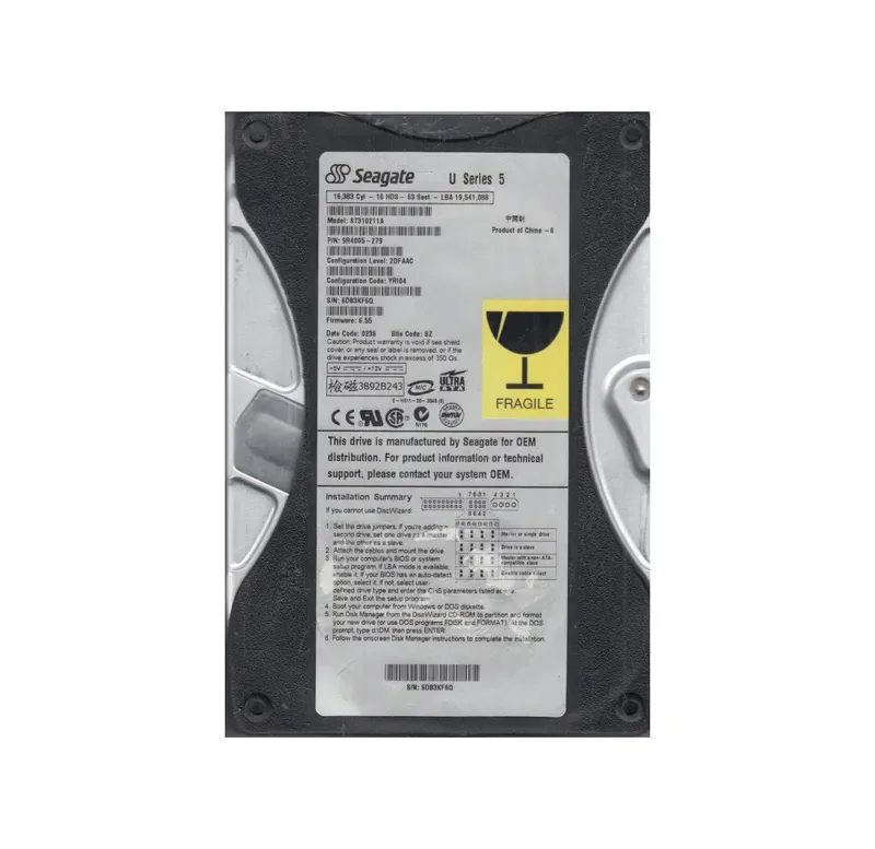 9R4005-279 - Seagate U5 10GB 5400RPM ATA-100 512KB Cache 3.5-inch Hard Drive