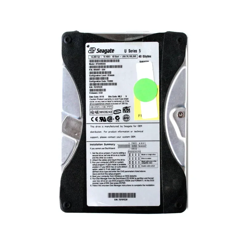 9R4007-504 - Seagate U5 40GB 5400RPM ATA-100 512KB Cache 3.5-inch Hard Drive