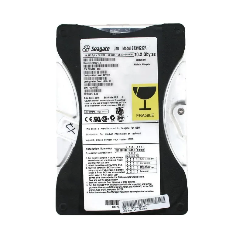 9R5002-003 - Seagate U10 10.2GB 5400RPM ATA-66 512KB Cache 3.5-inch Hard Drive