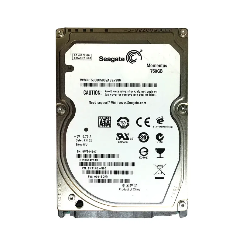 9RT14G-500 - Seagate Momentus 750GB 7200RPM SATA 3Gb/s 16MB Cache 2.5-inch Hard Drive