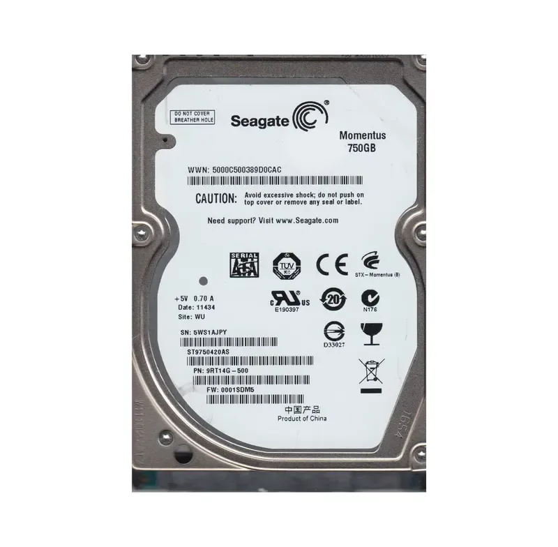 9RT14G-5OO - Seagate 750GB 7200RPM SATA 3Gb/s 2.5-inch Hard Drive