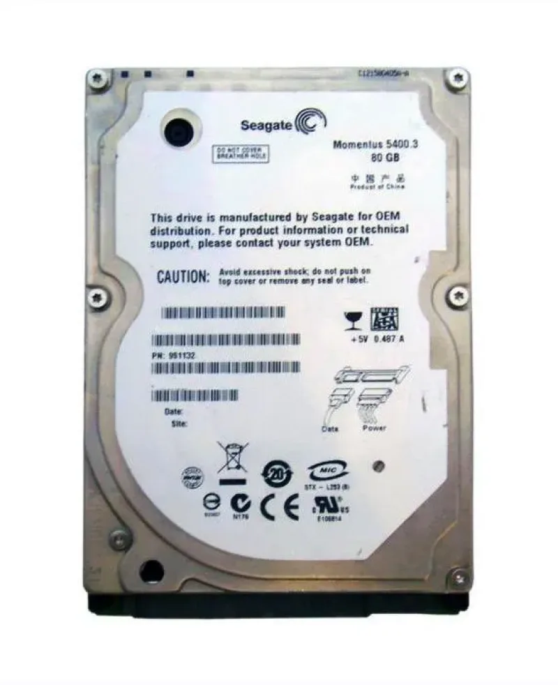 9S1132-310 - Seagate 80GB 5400RPM SATA 1.5Gb/s 2.5-inch Hard Drive