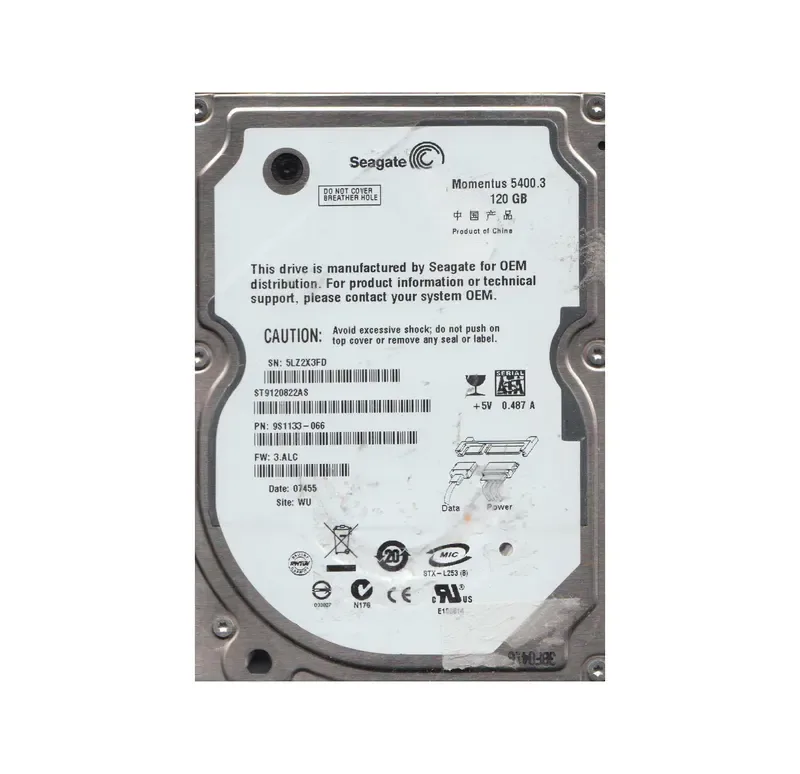 9S1133-066 - Seagate 120GB 5400RPM SATA 1.5Gb/s 2.5-inch Hard Drive