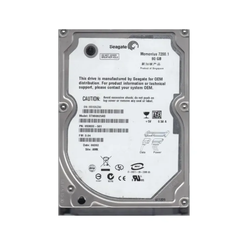 9S3833-501 - Seagate 80GB 7200RPM SATA 1.5Gb/s 2.5-inch Hard Drive