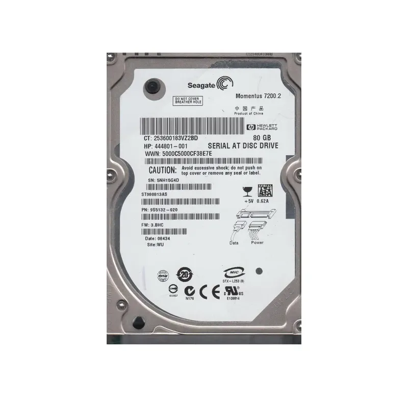 9S5132-020 - Seagate Momentus 7200.2 80GB 7200RPM SATA 3Gb/s 8MB Cache 2.5-inch Hard Drive