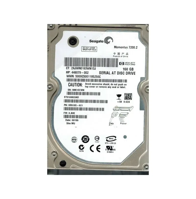 9S513G-621 - Seagate Momentus 7200.2 160GB 7200RPM SATA 3Gb/s 8MB Cache 2.5-inch Hard Drive