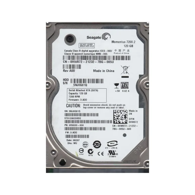 9S5G33-030 - Seagate 120GB 7200RPM SATA 3Gb/s 2.5-inch Hard Drive