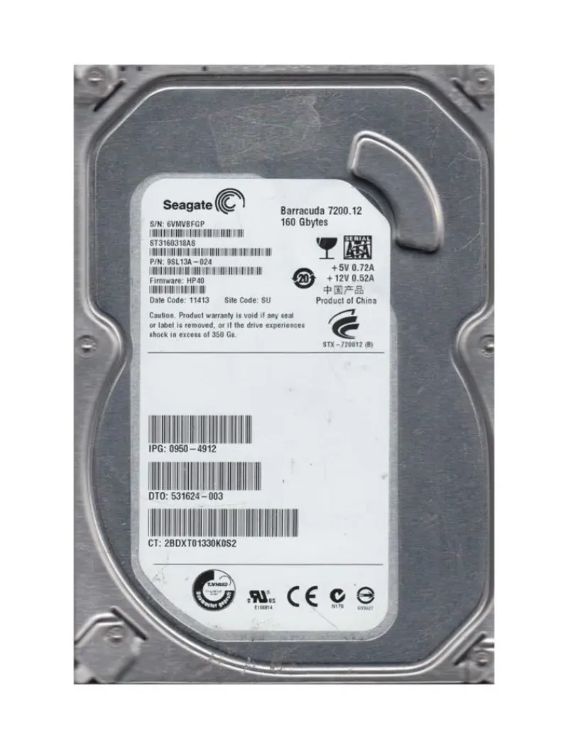 9SL13A-024 - Seagate BarraCuda 7200.12 160GB 7200RPM SATA 3Gb/s 8MB Cache 3.5-inch Hard Drive
