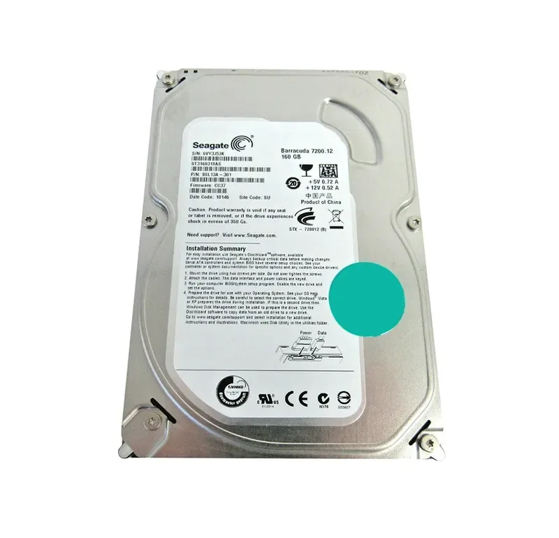 9SL13A-301 - Seagate BarraCuda 7200.12 160GB 7200RPM SATA 3Gb/s 8MB Cache 3.5-inch Hard Drive