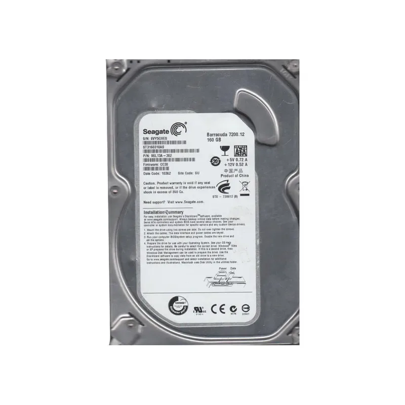 9SL13A-302 - Seagate BarraCuda 7200.12 160GB 7200RPM SATA 3Gb/s 8MB Cache 3.5-inch Hard Drive