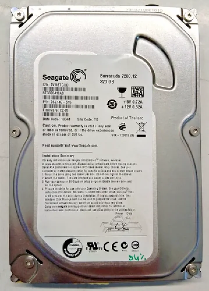 Seagate 9SL14C-033 BarraCuda 7200.12 Series 320GB 7200RPM SATA 3Gb/s 16MB Cache (RoHS) 3.5-Inch Hard Drive. In Stock