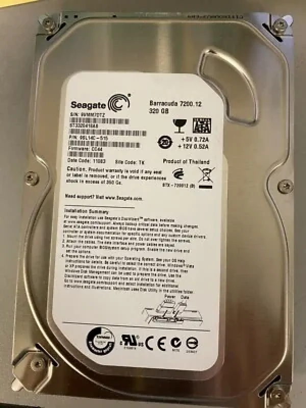 Seagate 9SL14C-515 BarraCuda 7200.12 Series 320GB 7200RPM SATA 3Gb/s 16MB Cache (RoHS) 3.5-Inch Hard Drive. In Stock