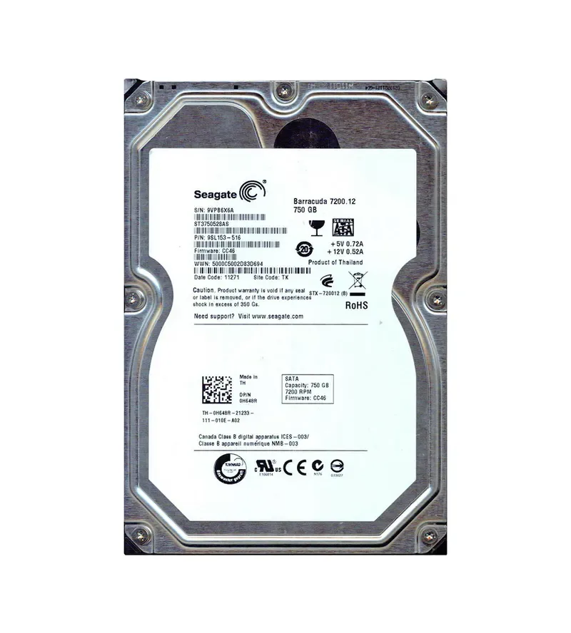 9SL153-516 - Seagate BarraCuda 7200.12 750GB 7200RPM SATA 3Gb/s 32MB Cache 3.5-inch Hard Drive