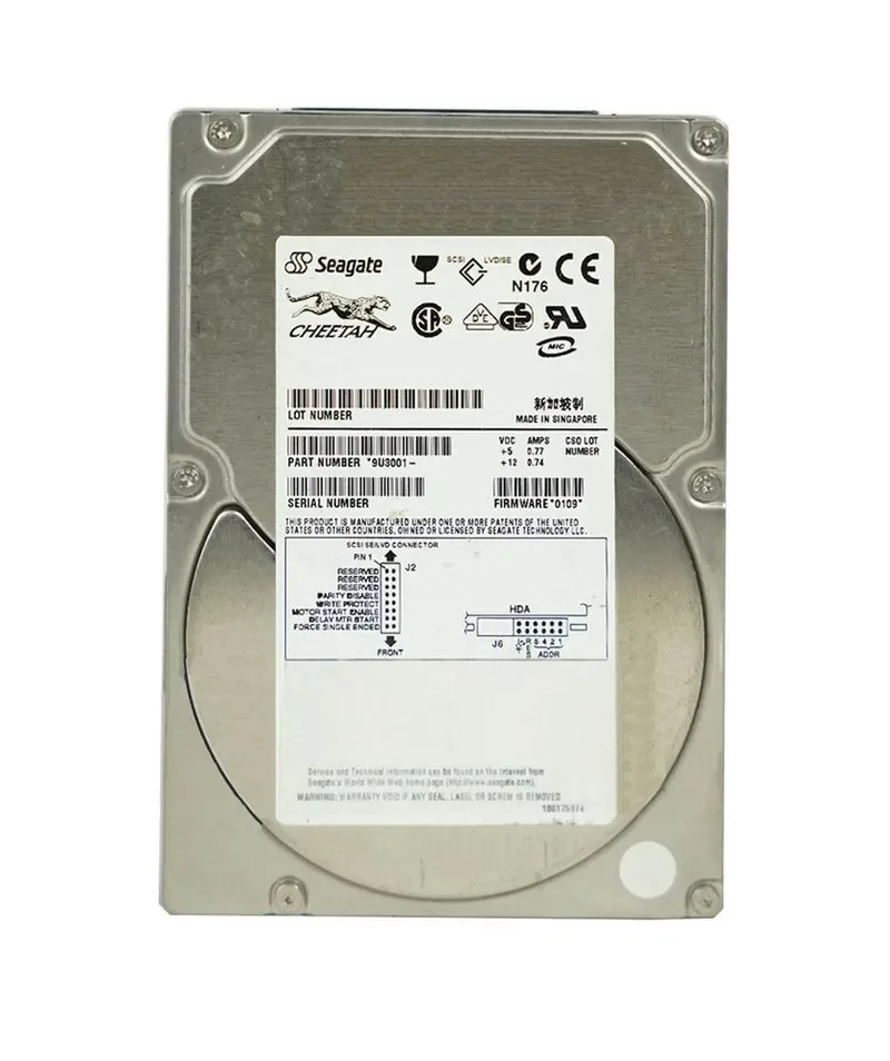 9U3001-044 - Seagate 18GB 10000RPM Ultra160 SCSI 3.5-inch Hard Drive