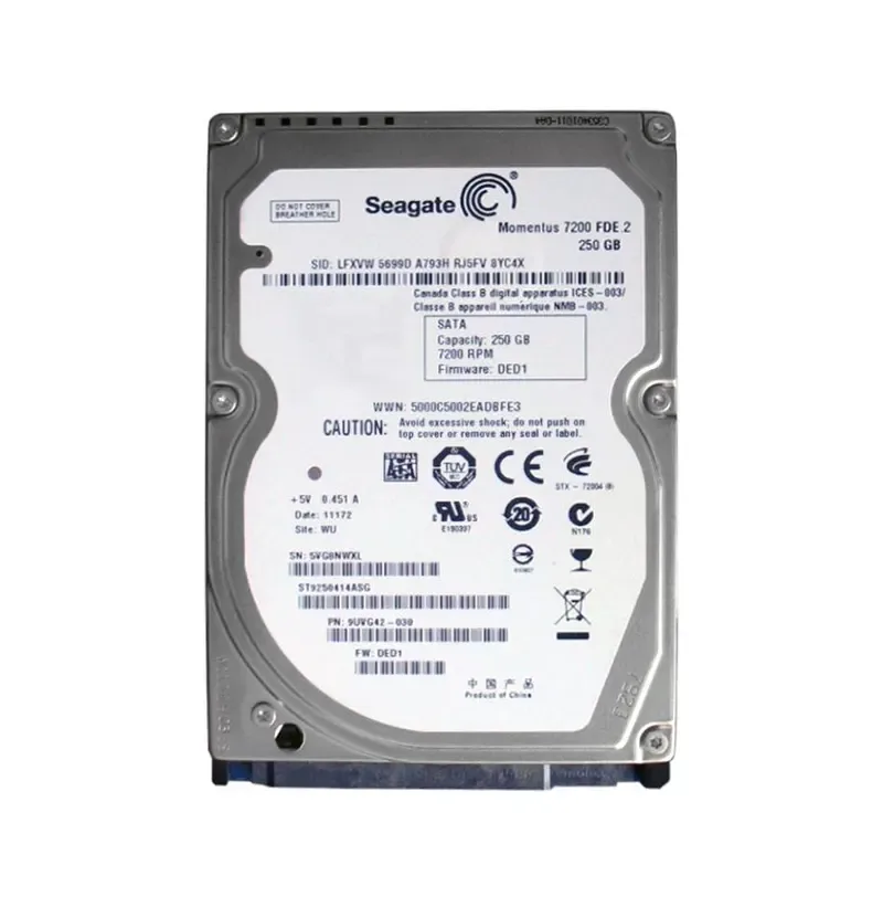 9UVG42-030 - Seagate Momentus 7200 FDE.2 250GB 7200RPM SATA 3Gb/s 16MB Cache 2.5-inch Hard Drive