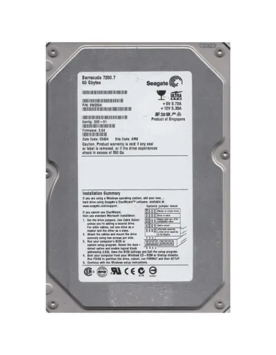 9W2004-399 - Seagate 60GB 7200RPM IDE Ultra ATA/100 (ATA-6) 2MB Cache 3.5-inch Hard Drive