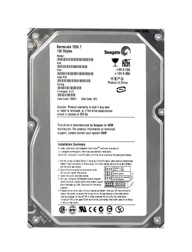9W2012-304 - Seagate 120GB 7200RPM SATA 1.5Gb/s 2MB Cache 3.5-inch Hard Drive
