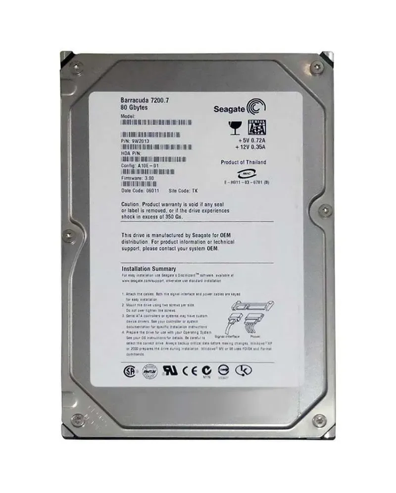 9W2013-371 - Seagate BarraCuda 7200.7 80GB 7200RPM SATA 1.5Gb/s 2MB Cache (CE) 3.5-inch Hard Drive