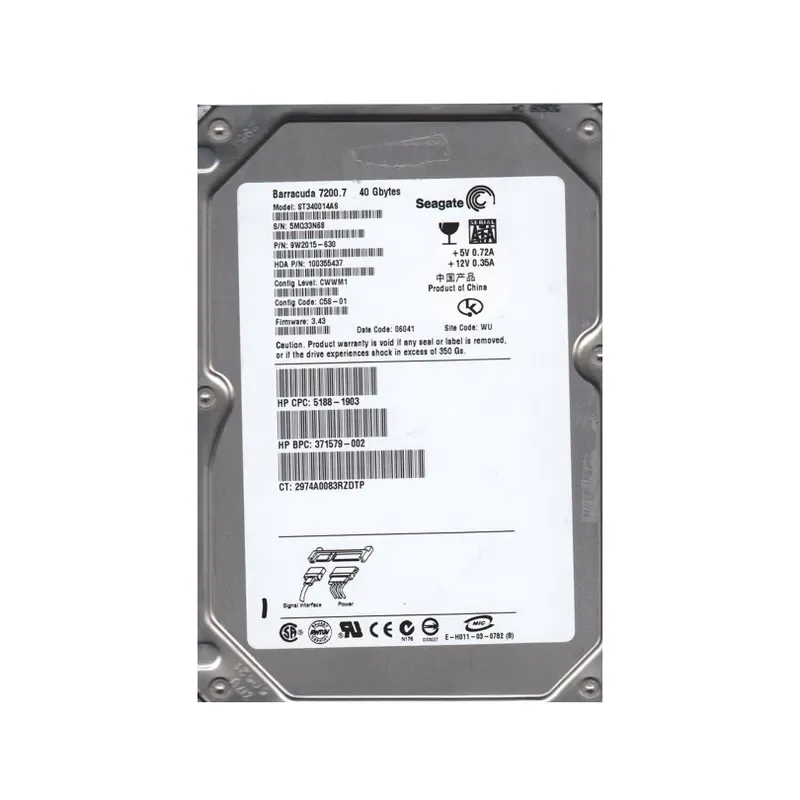 9W2015-630 - Seagate BarraCuda 7200.7 40GB 7200RPM SATA 1.5Gb/s 2MB Cache 3.5-inch Hard Drive