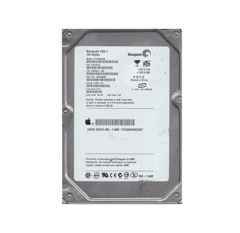 9W2084-240 - Seagate BarraCuda 160GB 7200RPM ATA-100 8MB Cache 3.5-inch Hard Drive