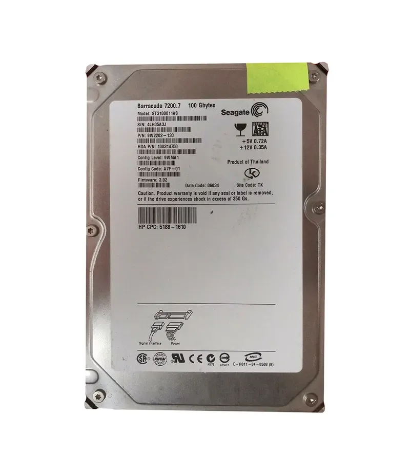 9W2202-130 - Seagate 100GB 7200RPM SATA 1.5Gb/s 3.5-inch Hard Drive