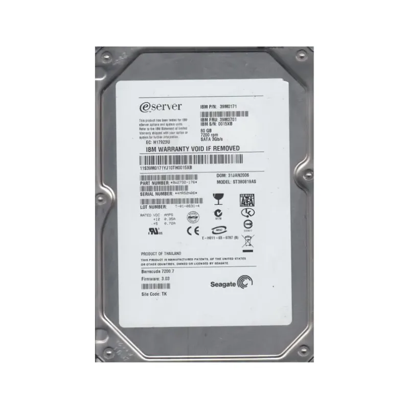 9W2732-176 - Seagate BarraCuda 7200.7 80GB 7200RPM SATA 3Gb/s 8MB Cache 3.5-inch Hard Drive
