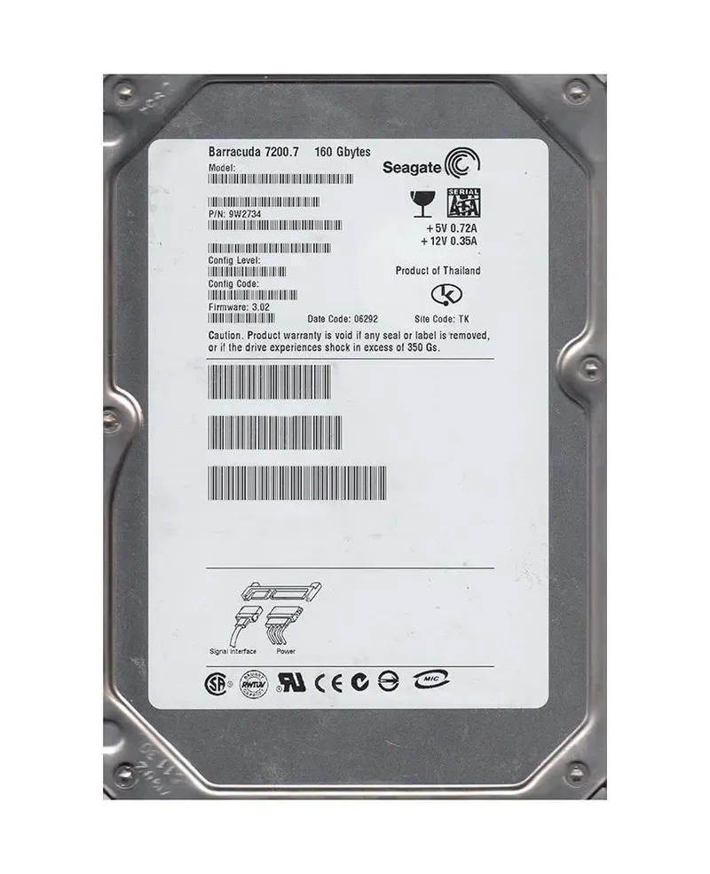 9W2734-176 - Seagate BarraCuda 7200.7 160GB 7200RPM SATA 1.5Gb/s 8MB Cache (CE) 3.5-inch Hard Drive