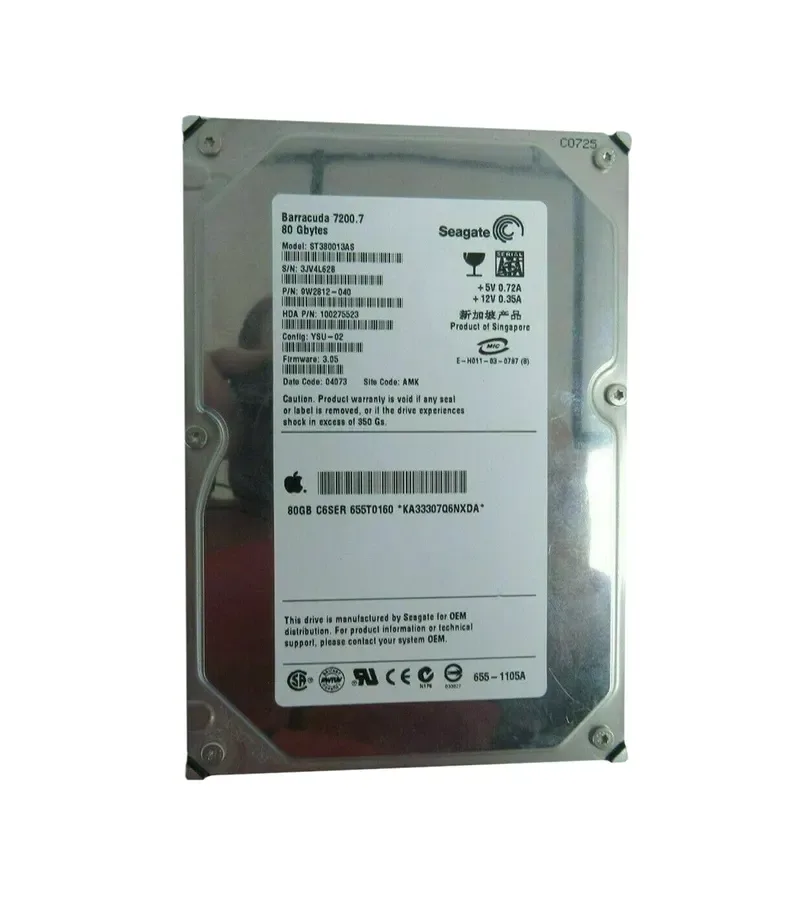 9W2812-040 - Seagate BarraCuda 7200.7 80GB 7200RPM SATA 1.5Gb/s 8MB Cache (CE) 3.5-inch Hard Drive