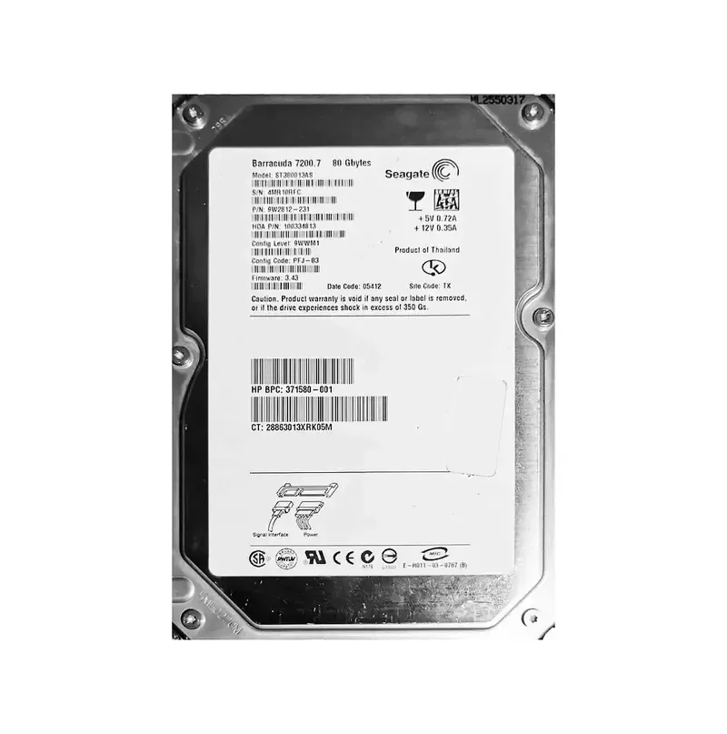 9W2812-231 - Seagate BarraCuda 7200.7 80GB 7200RPM SATA 1.5Gb/s 8MB Cache 3.5-inch Hard Drive