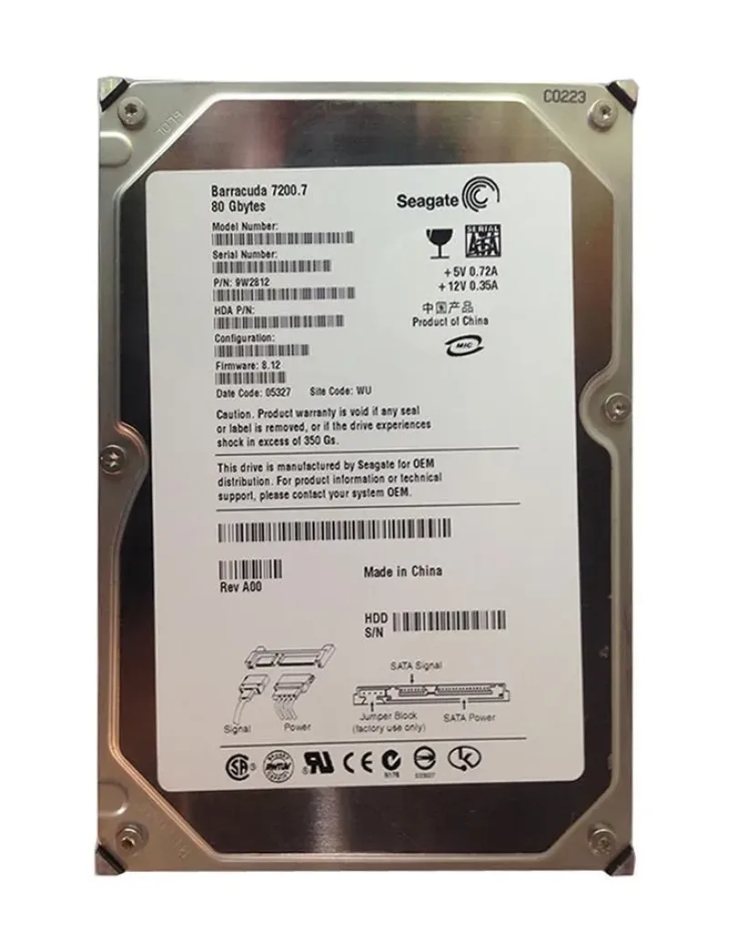 9W2812-365 - Seagate BarraCuda 7200.7 80GB 7200RPM SATA 1.5Gb/s 8MB Cache (CE) 3.5-inch Hard Drive