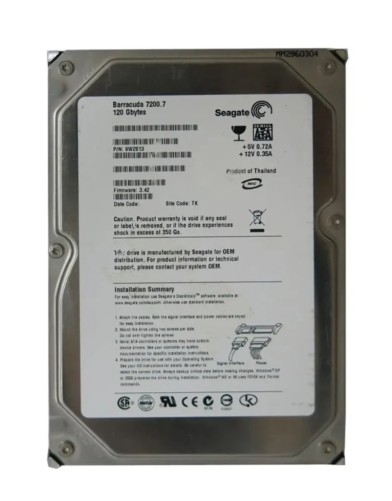 9W2813-688 - Seagate BarraCuda 7200.7 120GB 7200RPM SATA 1.5Gb/s 8MB Cache (CE) 3.5-inch Hard Drive