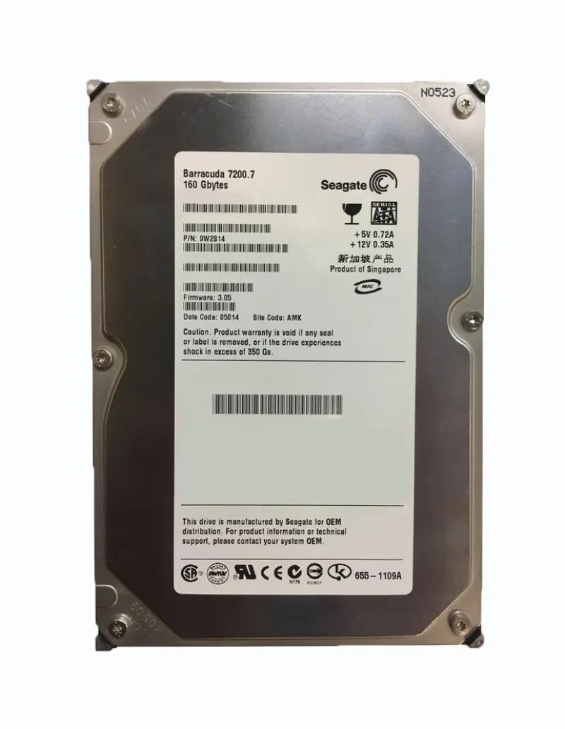 9W2814-014 - Seagate BarraCuda 7200.7 160GB 7200RPM SATA 1.5Gb/s 8MB Cache (CE) 3.5-inch Hard Drive