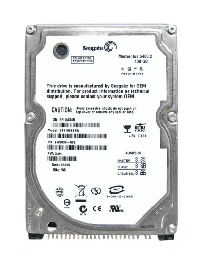 9W3039-502 - Seagate Momentus 5400.2 100GB 5400RPM IDE Ultra ATA/100 (ATA-6) 8MB Cache (CE) 2.5-inch Hard Drive