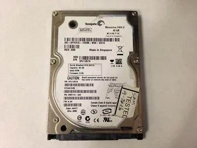 9W3172-030 Seagate 40GB 5400RPM SATA 1.5Gb/s 2.5-