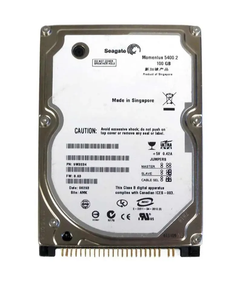 9W3234-506 - Seagate Momentus 5400.2 100GB 5400RPM IDE Ultra ATA/100 (ATA-6) 8MB Cache 2.5-inch Hard Drive