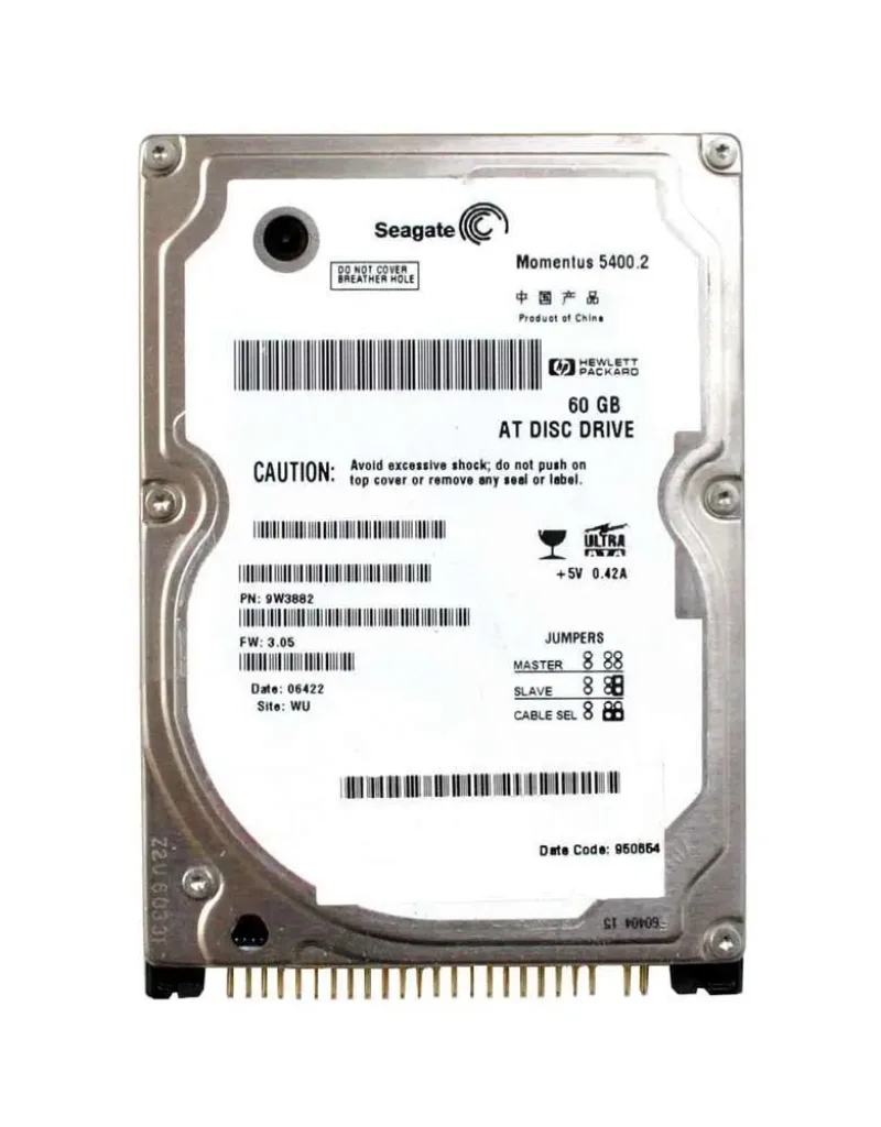 9W3882-901 - Seagate Momentus 5400.2 60GB 5400RPM IDE Ultra ATA/100 (ATA-6) 8MB Cache (CE) 2.5-inch Hard Drive