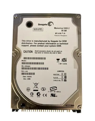 9W3883-505 - Seagate Momentus 5400.2 80GB 5400RPM IDE Ultra ATA/100 (ATA-6) 8MB Cache (CE) 2.5-inch Hard Drive