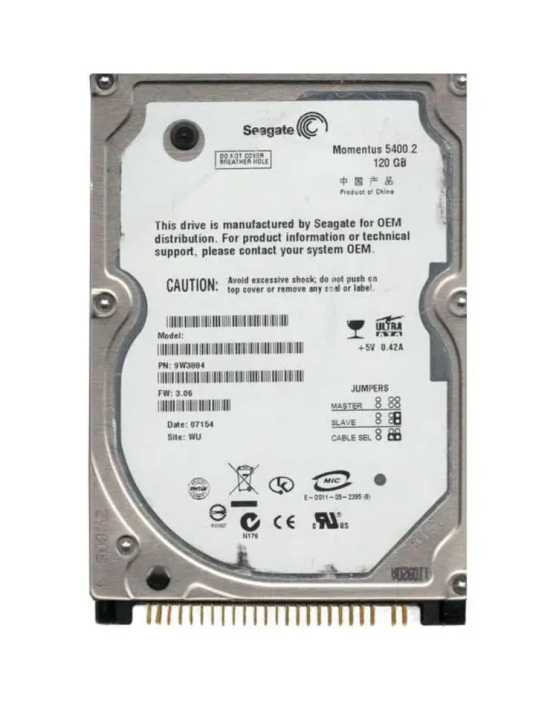 9W3884-020 - Seagate Momentus 5400.2 120GB 5400RPM IDE Ultra ATA/100 (ATA-6) 8MB Cache (CE) 2.5-inch Hard Drive
