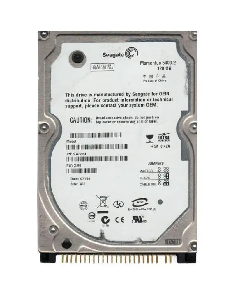 9W3884-904 - Seagate Momentus 5400.2 120GB 5400RPM IDE Ultra ATA/100 (ATA-6) 8MB Cache (CE) 2.5-inch Hard Drive