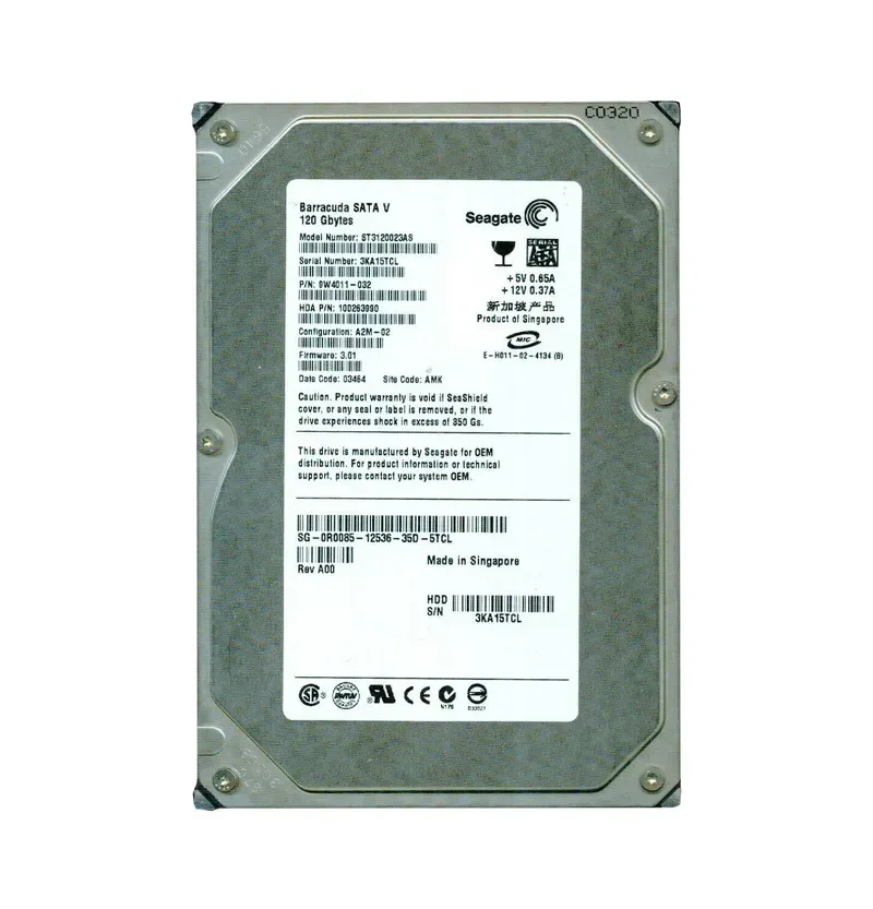 9W4011-032 - Seagate 120GB 7200RPM SATA 1.5Gb/s 3.5-inch Hard Drive
