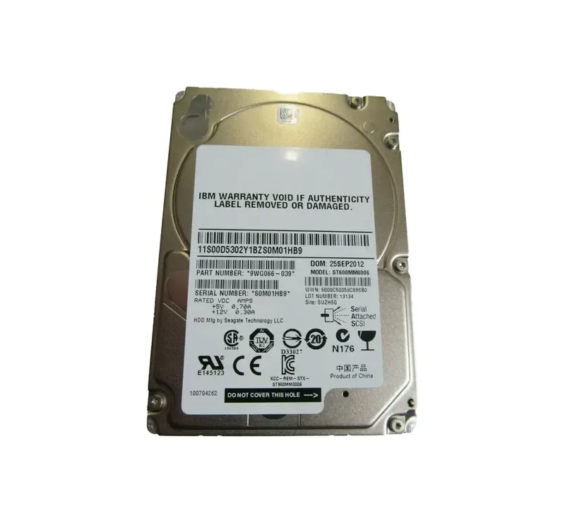 9WG066-039 - Seagate 600GB 10000RPM SAS 6Gb/s SFF 2.5-inch Hard Drive
