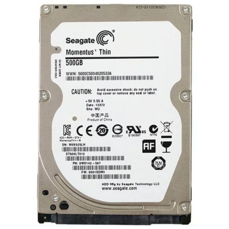 Seagate 9WS142-500 Momentus Thin 500GB 5400RPM SATA 3Gb/s 16MB Cache (CE) 2.5-Inch Hard Drive. In Stock