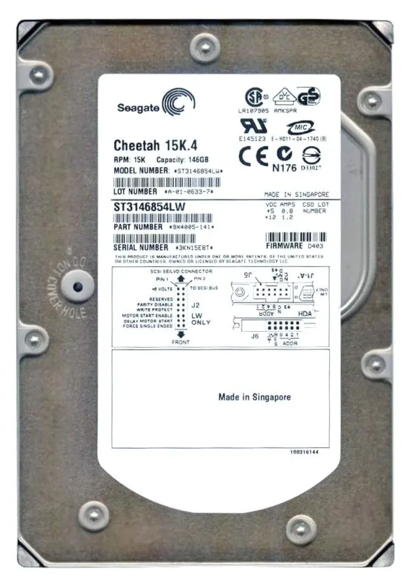 9X4005-141 - Seagate Cheetah 15K.4 146GB 15000RPM Ultra320 SCSI 68-Pin 8MB Cache 3.5-inch Hard Drive