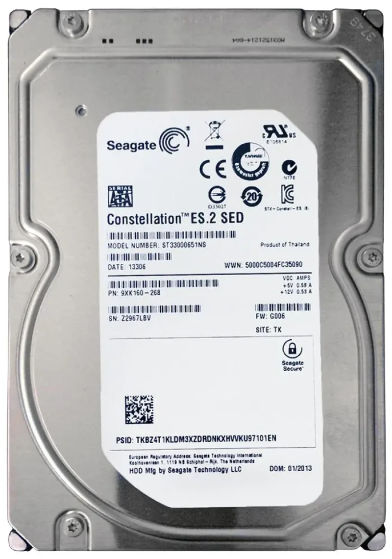 9XK160-268 - Seagate Constellation ES.2 3TB 7200RPM SATA 6Gb/s 64MB Cache 3.5-inch Hard Drive
