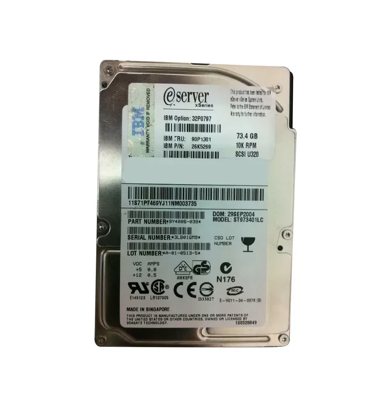 9Y4006-039 - Seagate 73GB 10000RPM Ultra320 SCSI 2.5-inch Hard Drive