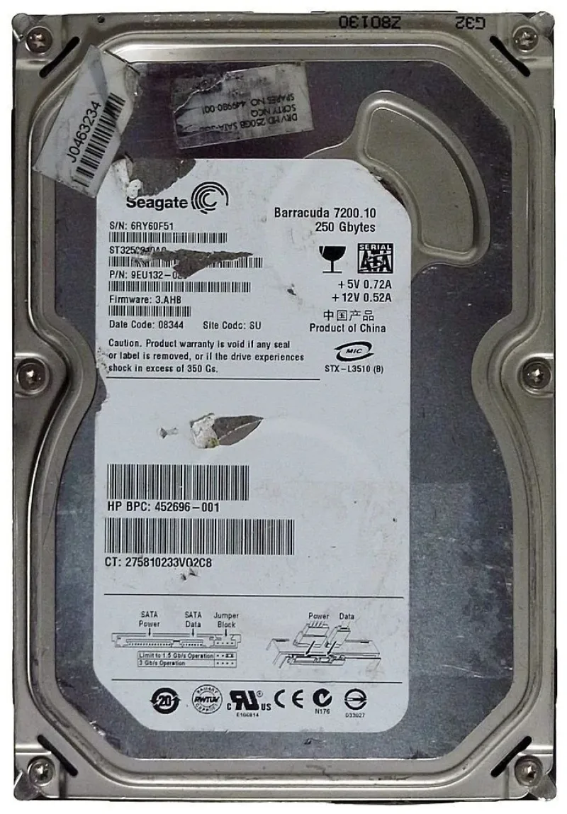 9Y7383-020 - Seagate BarraCuda 7200.8 250GB 7200RPM SATA 1.5Gb/s 8MB Cache 3.5-inch Hard Drive